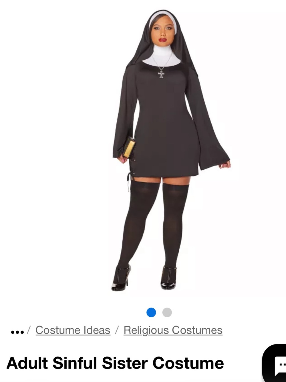 Women's Black Nun-Inspired Mini Dress